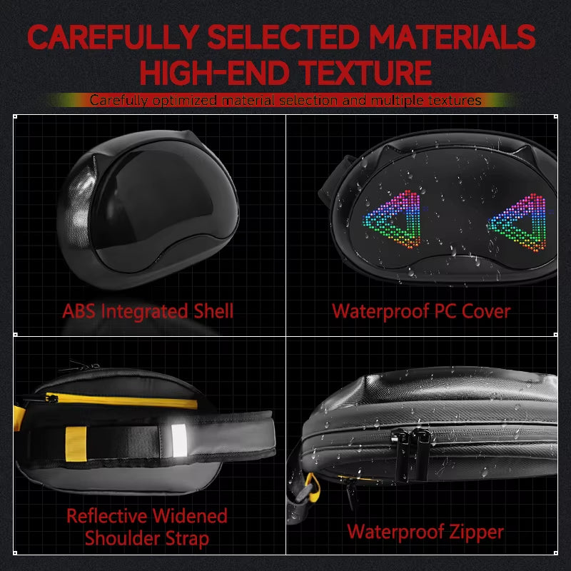 LED Smart Display Chest Bag Holiday Crossbody Bag Travel Crossbody Bag Waterproof Shoulder Bag Sports Waterproof Bag Bag Travel