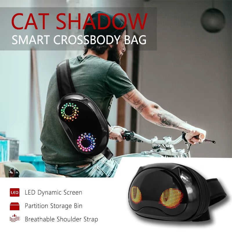 LED Smart Display Chest Bag Holiday Crossbody Bag Travel Crossbody Bag Waterproof Shoulder Bag Sports Waterproof Bag Bag Travel