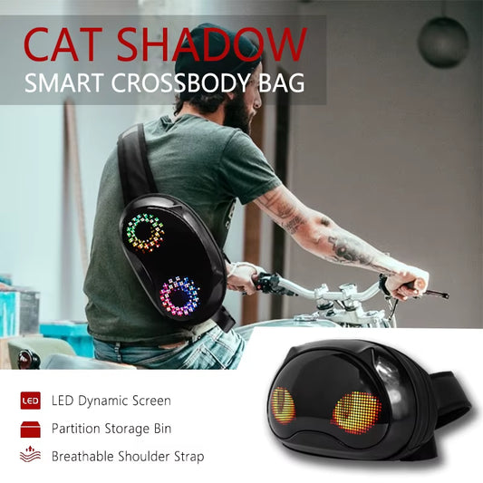 LED Smart Display Chest Bag Holiday Crossbody Bag Travel Crossbody Bag Waterproof Shoulder Bag Sports Waterproof Bag Bag Travel