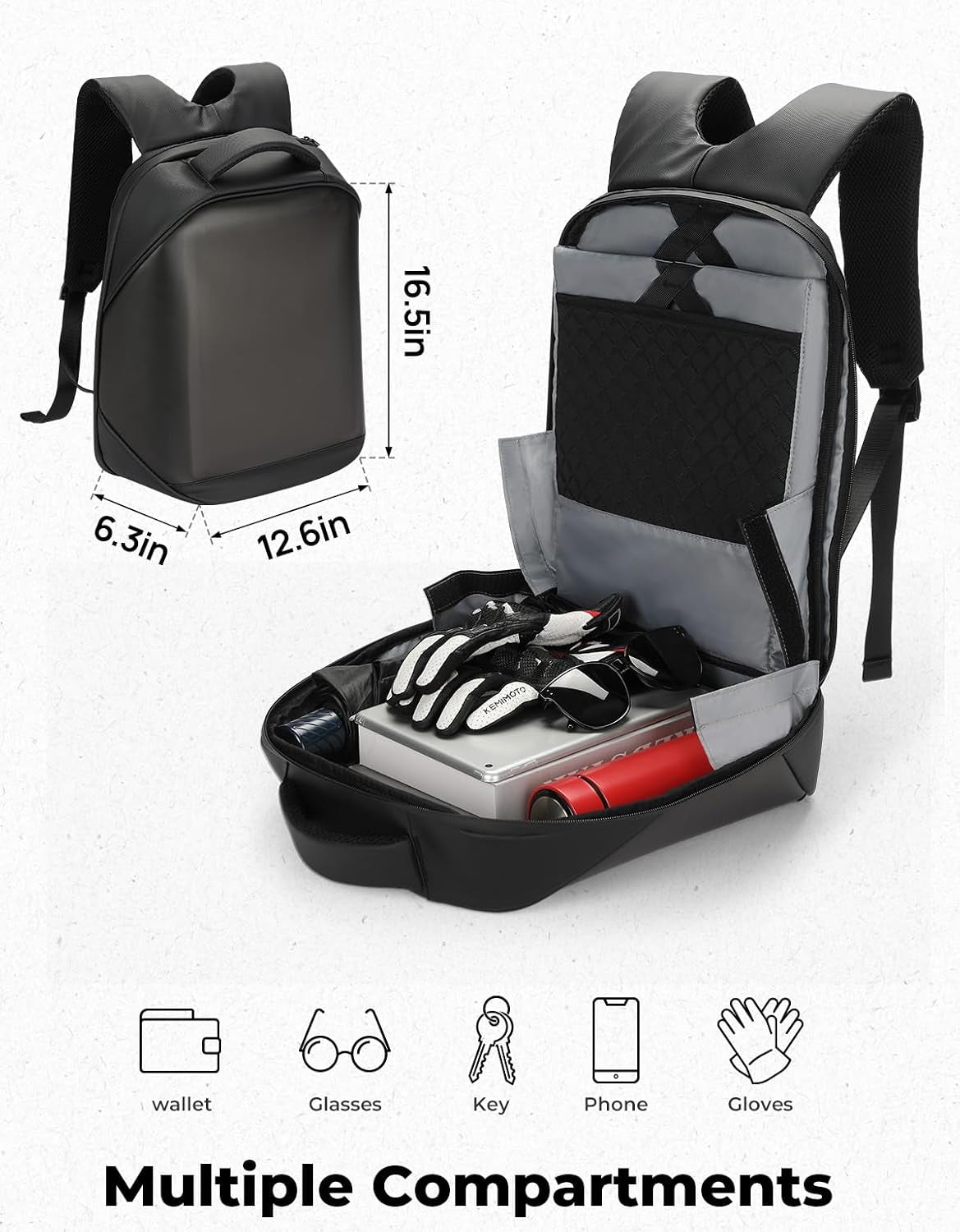 Motorcycle Backpack with 96 X 128Px LED Display Screen