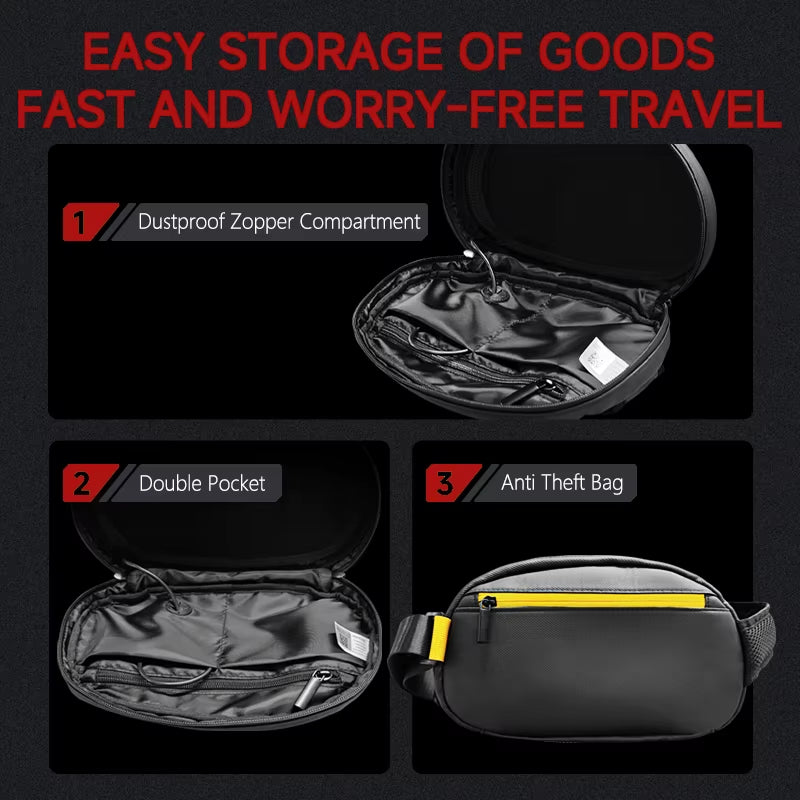 LED Smart Display Chest Bag Holiday Crossbody Bag Travel Crossbody Bag Waterproof Shoulder Bag Sports Waterproof Bag Bag Travel