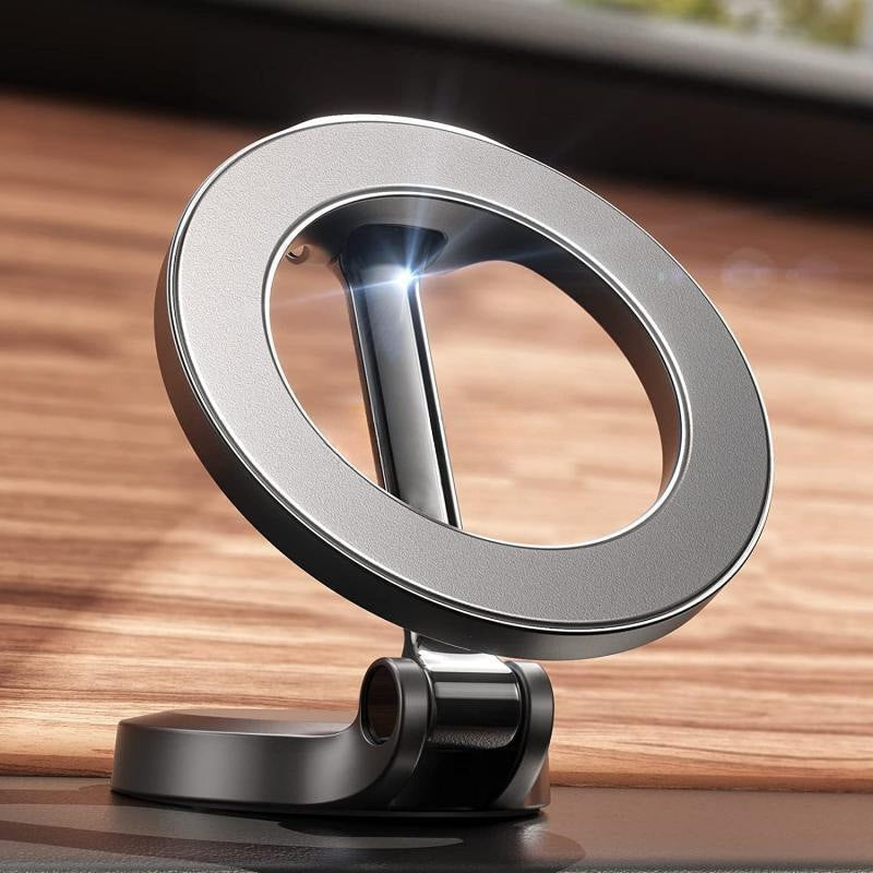 Magnetic Car Phone Mount All-Metal Foldable Phone Holder for Car Strongest Magnet Dashboard Phone Mount for Phone